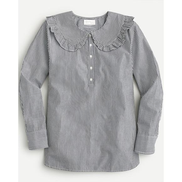J. Crew Blue Striped Blouse - Picture 3 of 7